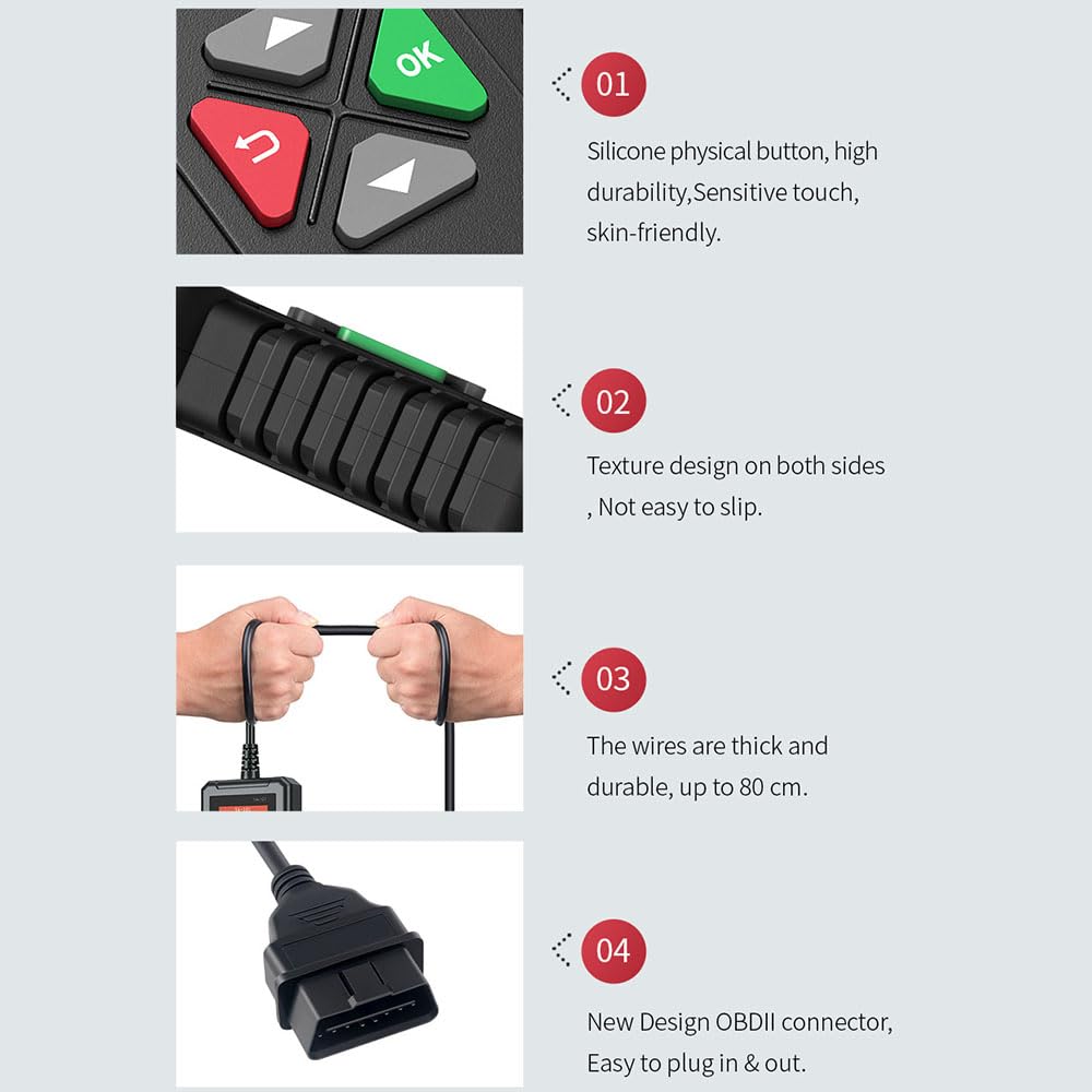 Escáner OBD 2 multilingüe con Pantalla Digital, Herramientas de diagnóstico for Coche, versión Universal, Lector códigos OBD2, borrado Falla