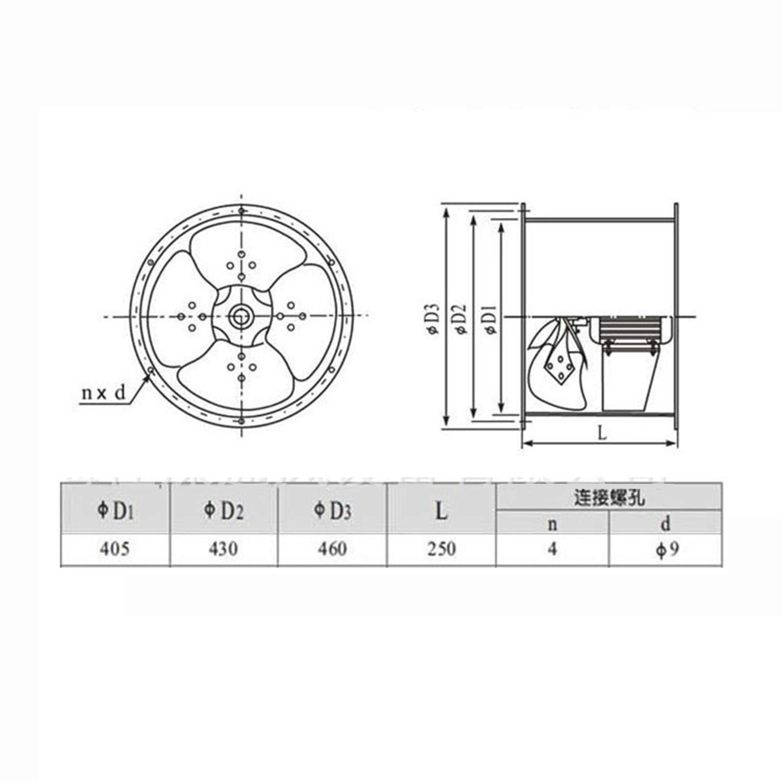 Extractor de 400Mm 4970 M3 / H, Extractores de Aire industriales Ventiladores Extractor de succión Extractor de Ventilador