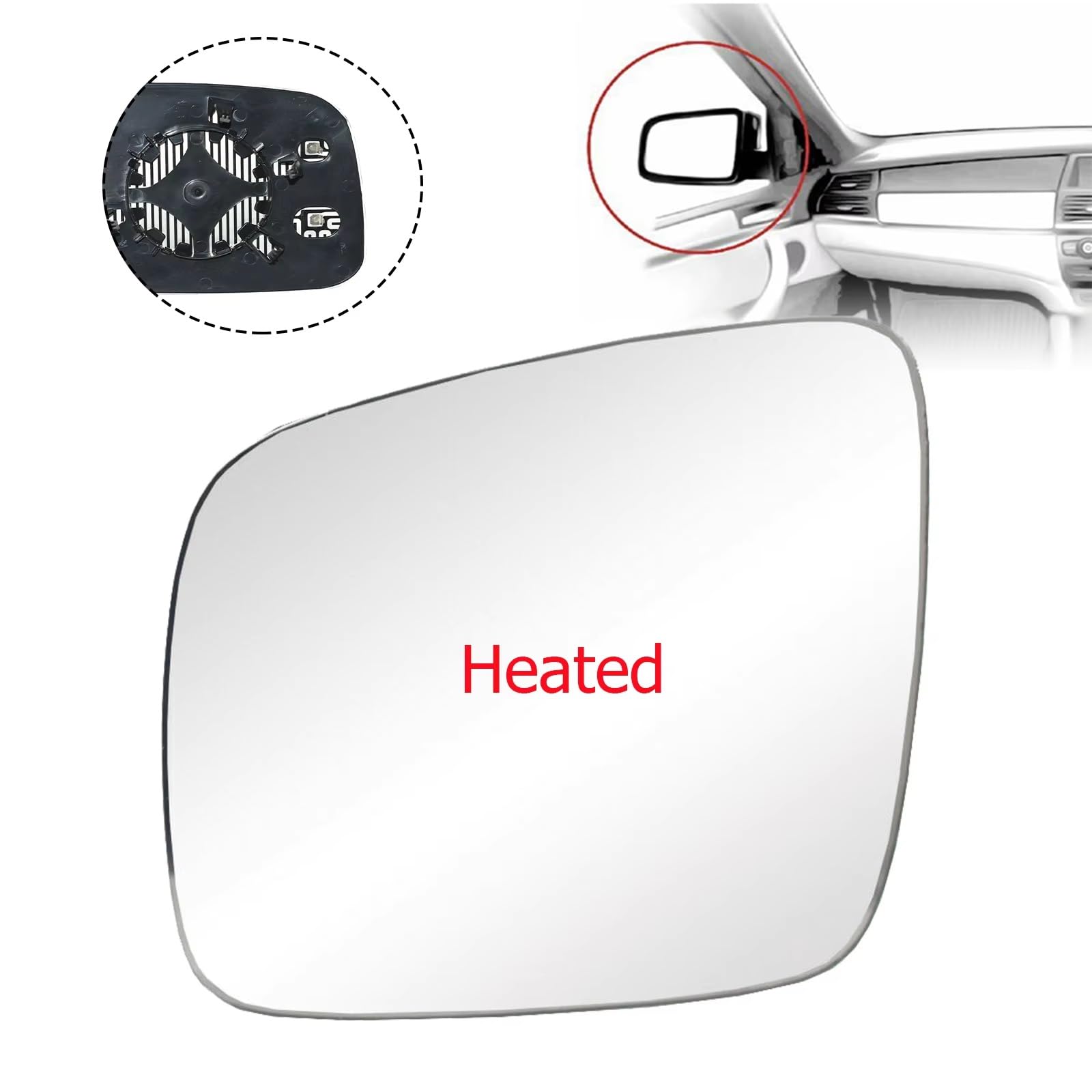 Universelles Spiegelglas Kompatibel Mit VW Für Transporter T5 2003–2009 1 Stück 2 Stück Auto Links Fahrerseite Beheiztes Spiegelglas Rückspiegellinse Weitwinkel