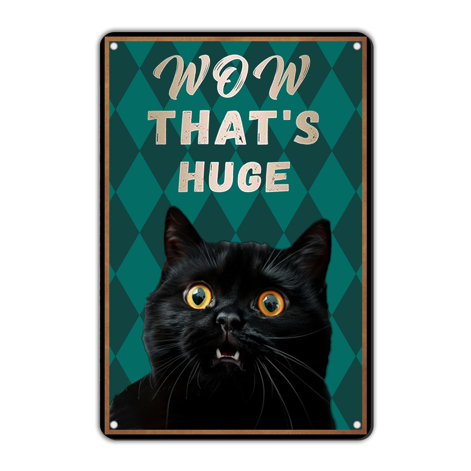 Anceky Metal Tin Sign Wow That's Hugh Sign Retro Wall Decor for Home Farhouse Outside Yard Bar 12×8 Inch