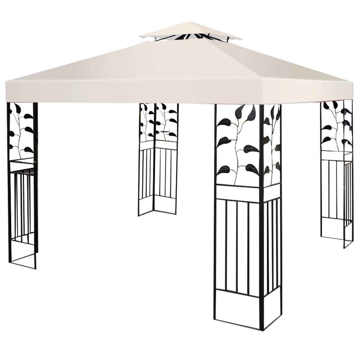 COSTWAY Tetto di Ricambio per Gazebo da Giardino Copertura di Ricambio Gazebo 3 x 3 m (Beige)