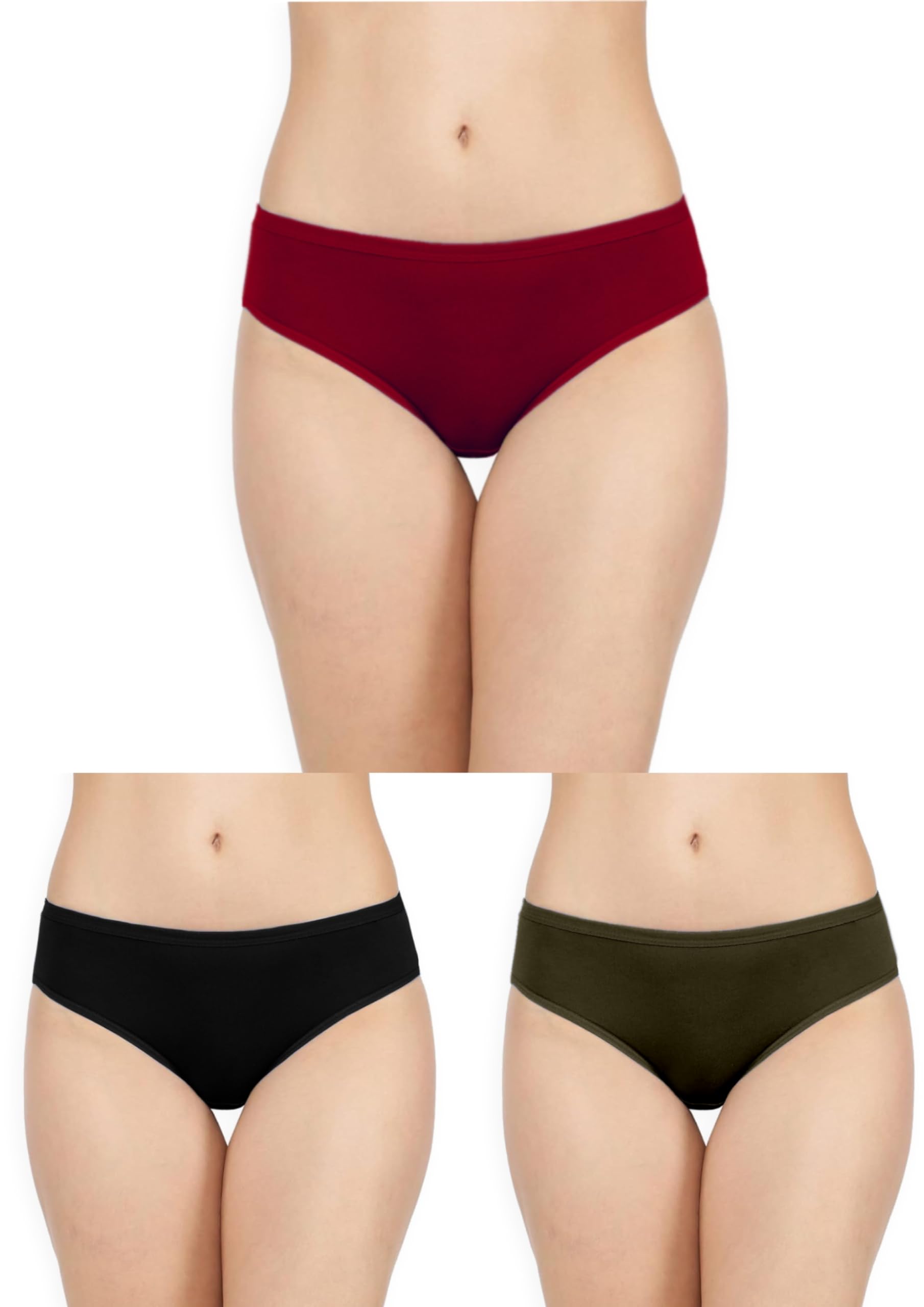 inner element Women's Panty High Coverage Super Combed Cotton Mid Waist Hipster with Concealed Waistband and StayFresh Treatment (Pack of 3_Dark_Multi Colors) Panties-picture-23