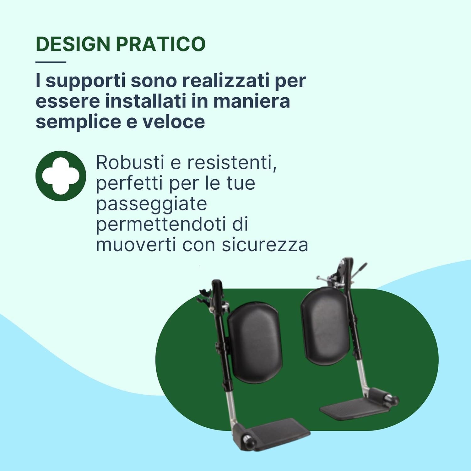 Poggiapiedi per Sedia a Rotelle, Pedane Elevabili, 2 Pezzi