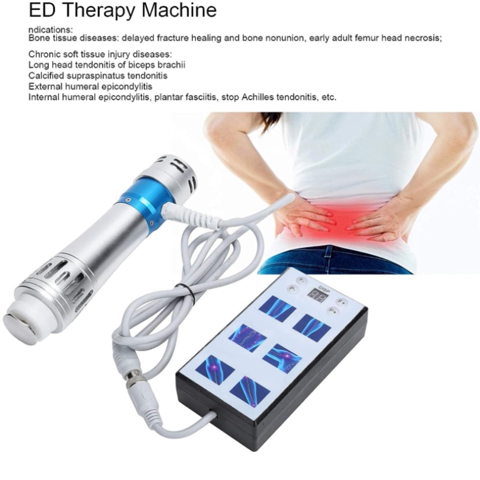 ED Pistola De Masaje Muscular, ED Máquina Electromagnética De Ondas De Choque Extracorpóreas Masajeador De Músculos Profundos Profesional Para Dolor De Rigidez Muscular Dolorosa