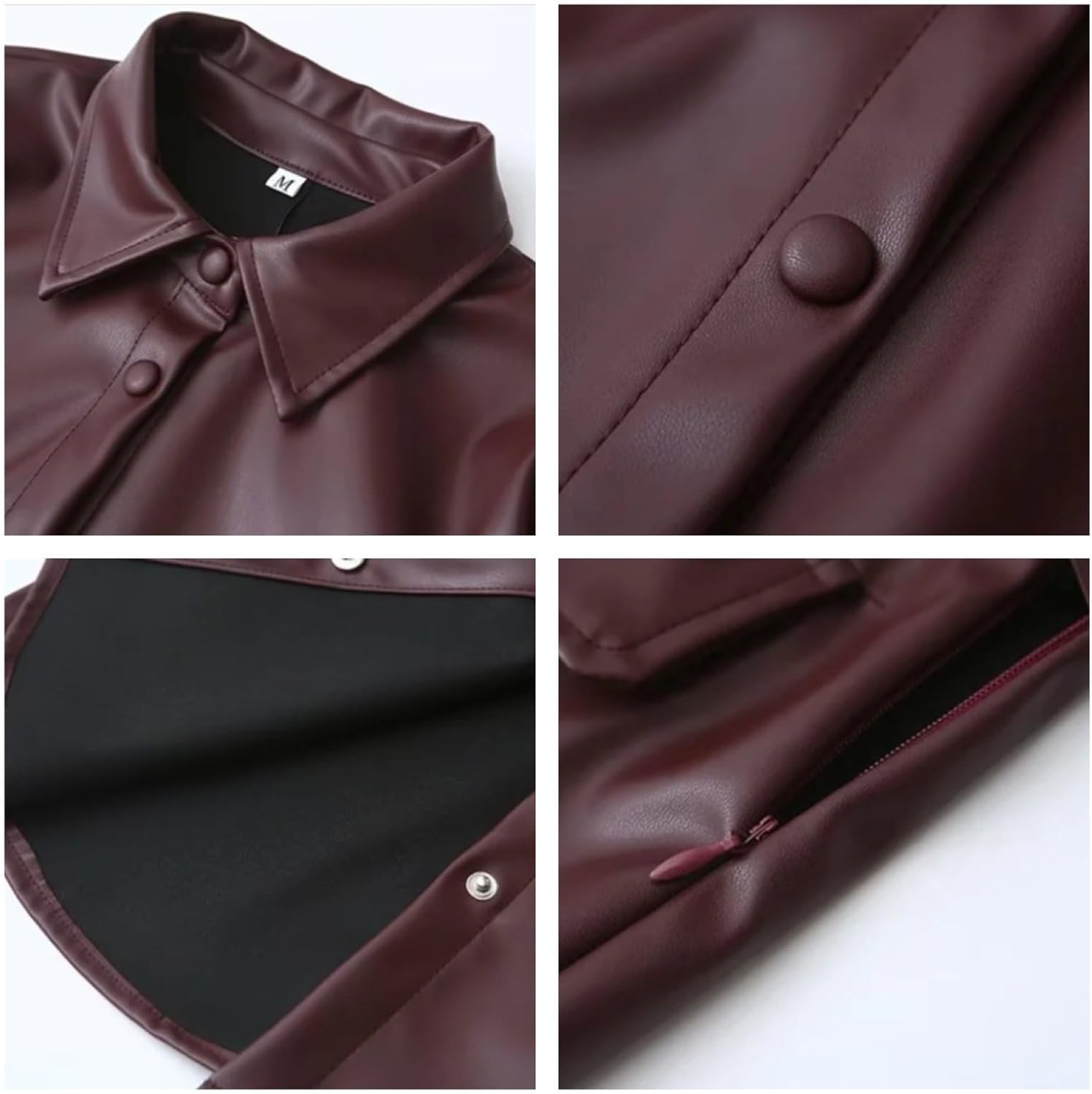 Women's PU Leather 2 Piece Outfits Y2K Long Sleeve Button Up Jacket Bodycon Skirt Going Out Set Streetwear