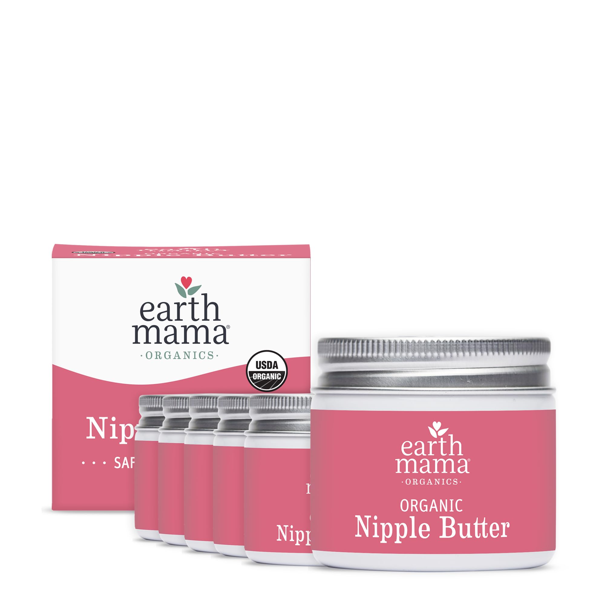 Organic Butter™ Breastfeeding Cream by Earth Mama | Postpartum Essentials Safe for Nursing, Non-GMO Project Verified, No Lanolin, 2-Fluid Ounce (6-Pack)