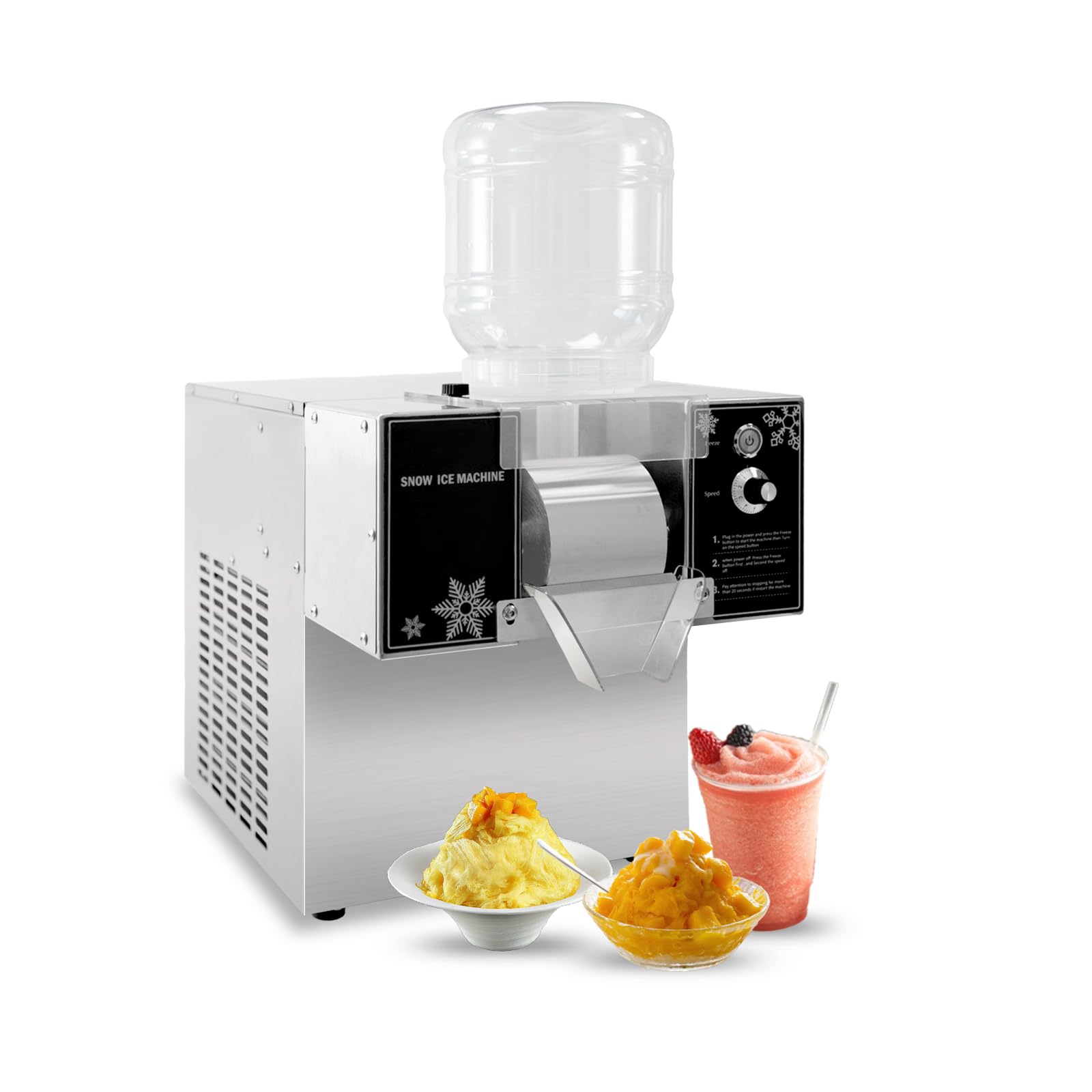 Photo 1 of Automatic Electric Ice Shaved Machine, Snowflake Ice Shaver, 176lbs/day Snowflake Ice Machine, Air Cooling for Home, Parties, Food Truck, Restaurant, Milktea Shops
