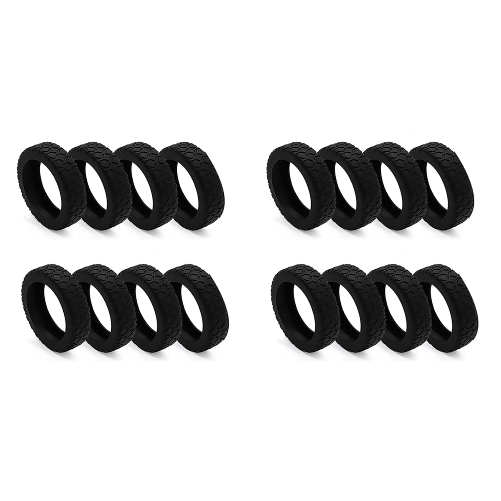 Jnchdghwa Black 16Pcs Suitcases Wheel Covers,Silicone Luggage Compartment Wheel Cover For Most 8 Spinner Wheels