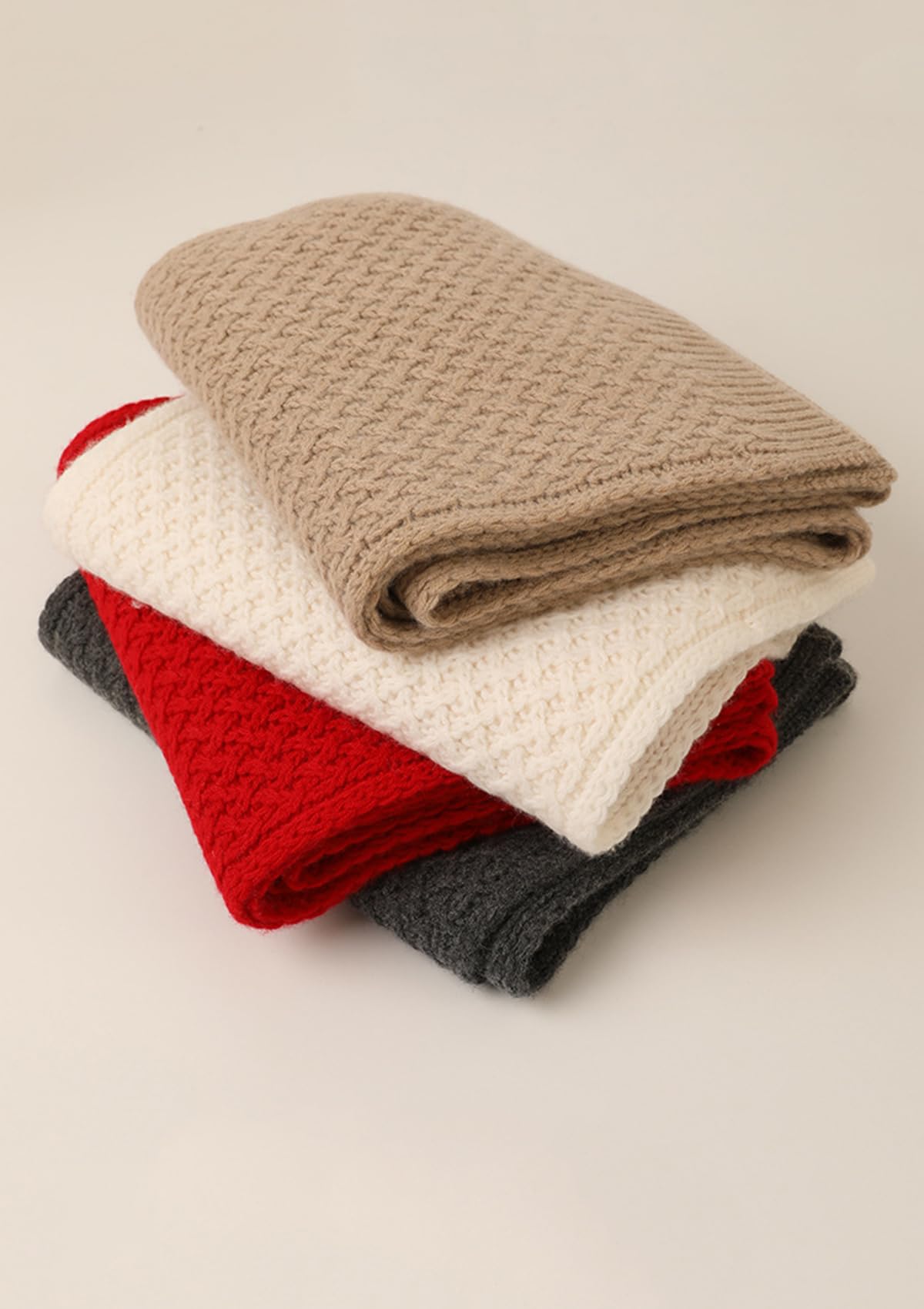 YUONNY Mujer Bufanda de Punto Gruesa y Cálida Color Sólido, Super Suave Bufanda Larga, 30% Cachemira y 70% Lana, Accesorios de Otoño Invierno, Moda Pañuelo Outdoor Braga Cuello de Punto, Regalo