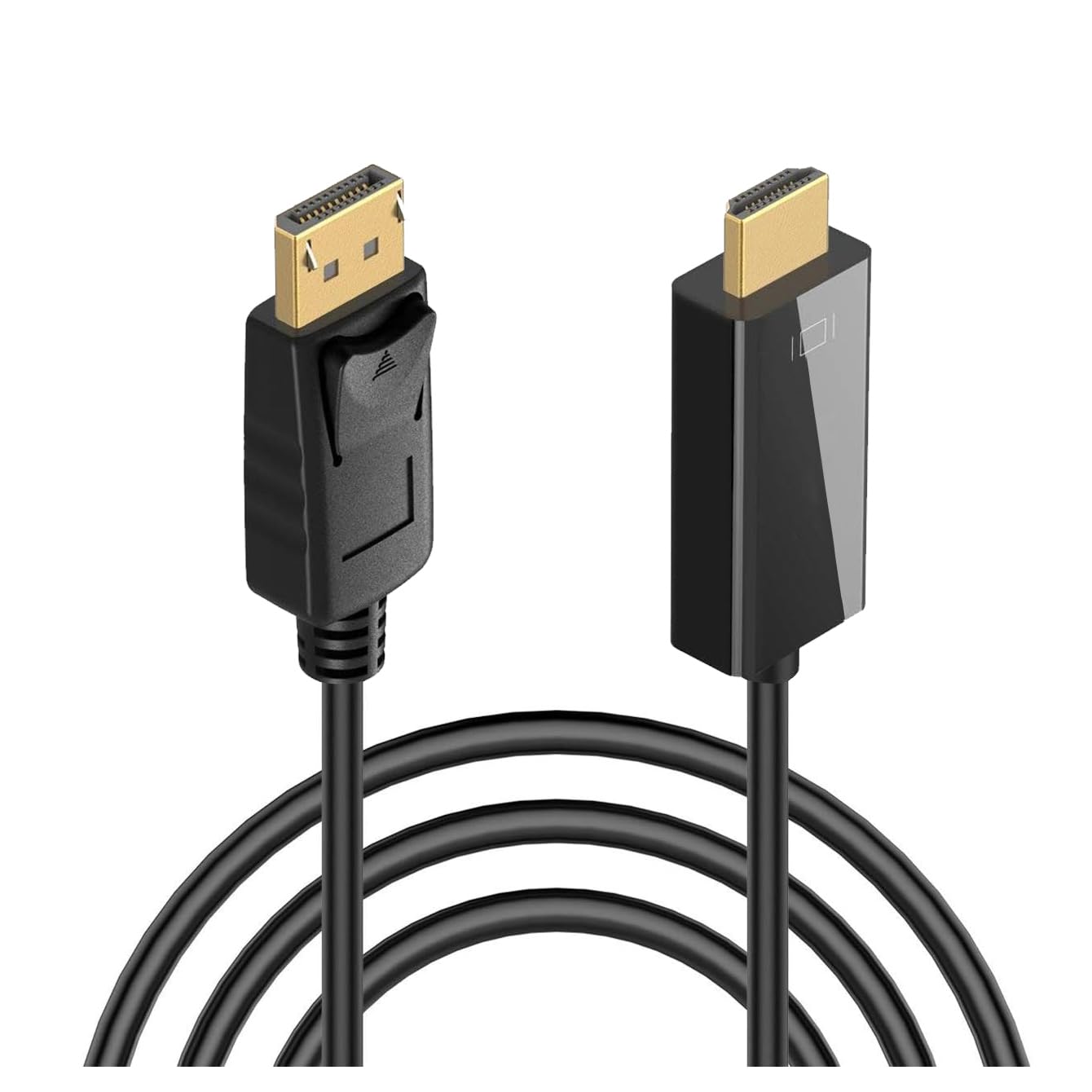 AISKUY Display Port (DP) to HDMI Cable, 4K 6FT Cord Unidirectional Transmission from DisplayPort to HDMI Only, Compatible with HP, Lenovo, AMD, NVIDIA