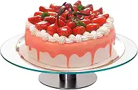 Bailarina Giratória para Confeitaria 30cm em Vidro Temperado Base Antiderrapante
