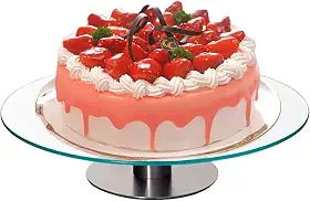 Bailarina Giratória para Confeitaria 30cm em Vidro Temperado Base Antiderrapante