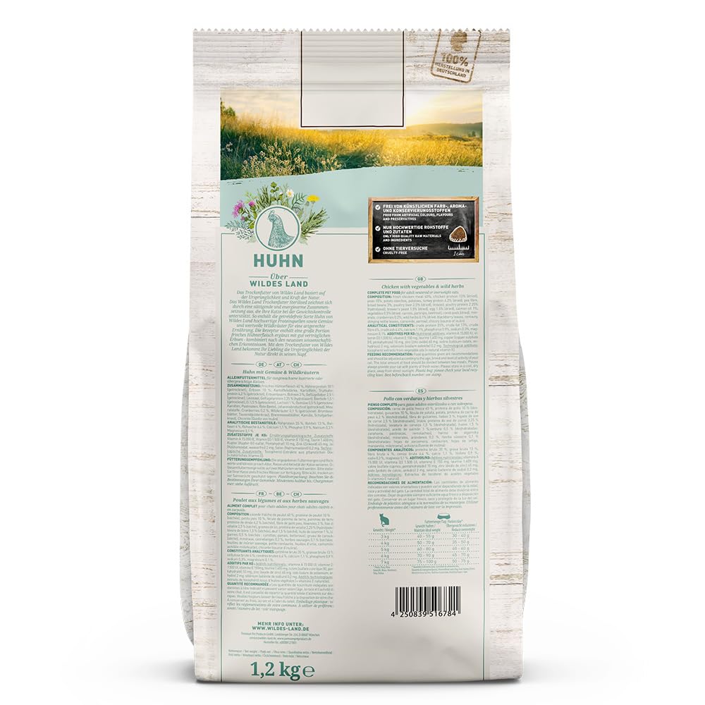 Wildes Land - Huhn - Classic Adult Trockenfutter für Katzen - 6 kg