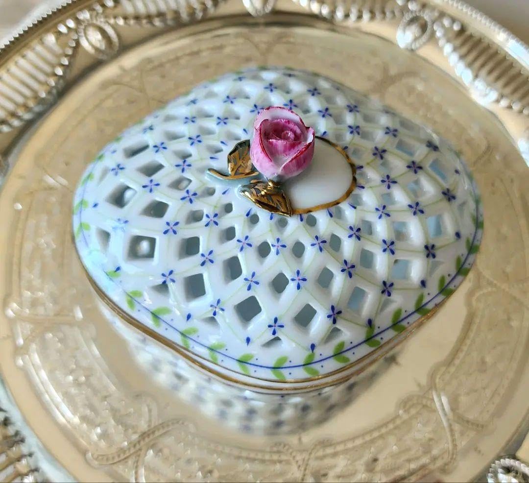 ボンボニエール ピンク ローズ 勿忘草 リモージュ ビンテージ ヘレンド Amazon.co.jp: ボンボニエール ピンク ローズ 勿忘草 リモージュ