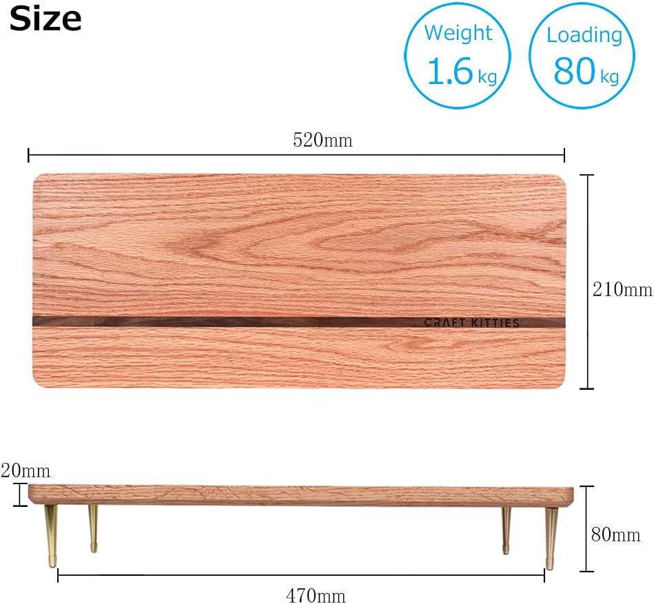 Wood Riser Monitor Stand with USB Ports Computer Stand w/Slot for Tablet & Cellphone Computer Riser w/Big Storage, Dual Monitor Riser for PC, Computer, Laptop, Printer