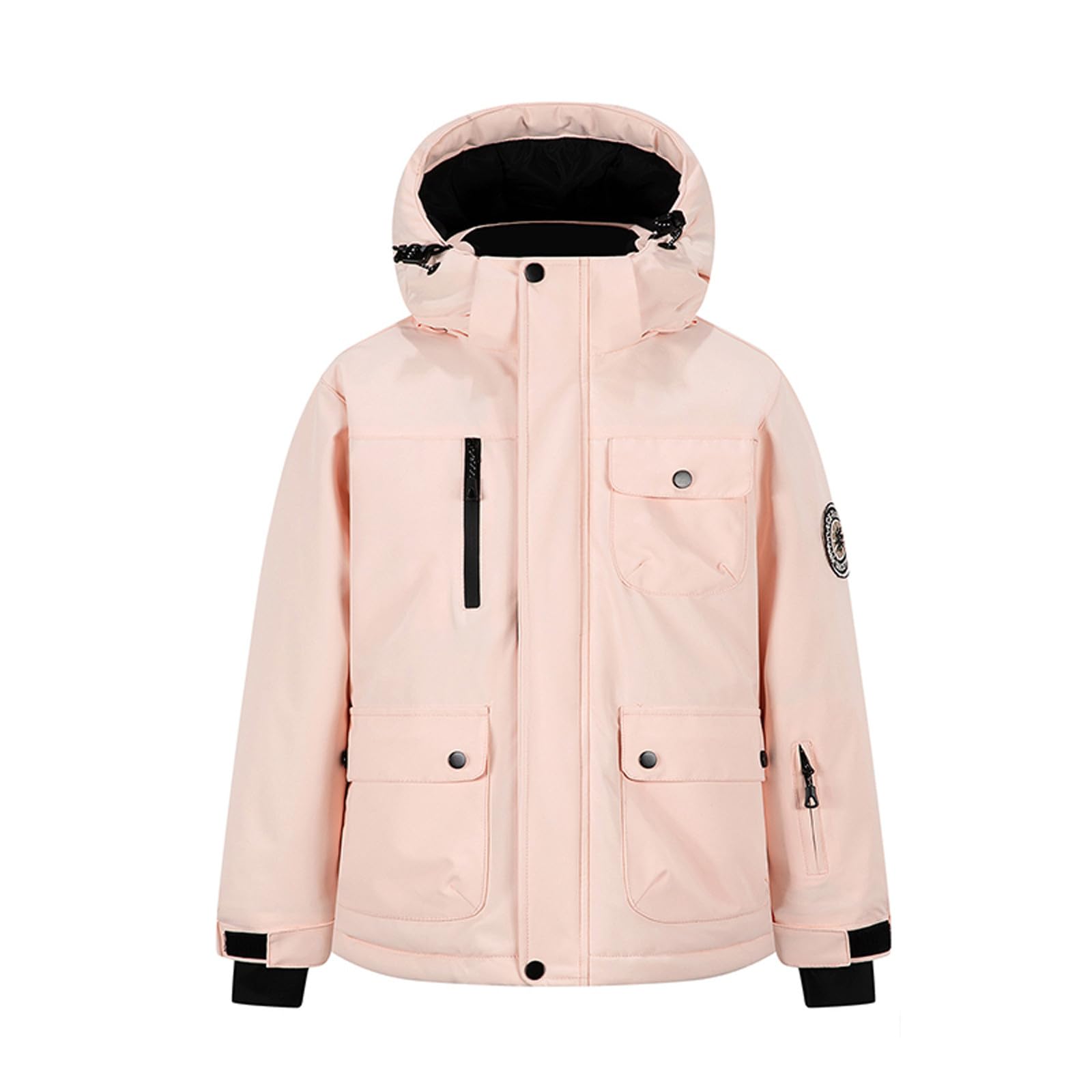 Combinaison de neige Garçons Filles Hiver Ensemble de Ski avec Combinaison d'extérieur softshell et Neige Bavoir Pantalon-Épaissi-Couleur Unie Ensembles de Neige Veste pour 3-14 Ans
