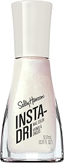 Sally Hansen Insta-Dri Nail Polish | Quick Dry, Long Lasting, Streak-Free Shine | Semi-Opaque, Shimmer | 61 Silk is… | Milky White Nail Color