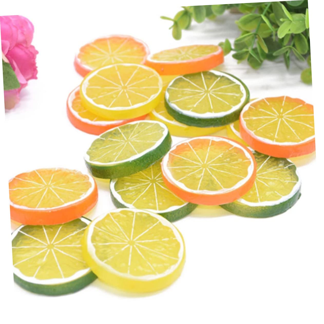 Zerodeko 96stücke Künstliche Zitronenscheiben Für Dekoration Fake Obstscheiben Für Partys Hochzeiten Fotografie Und Küchenaccessoires