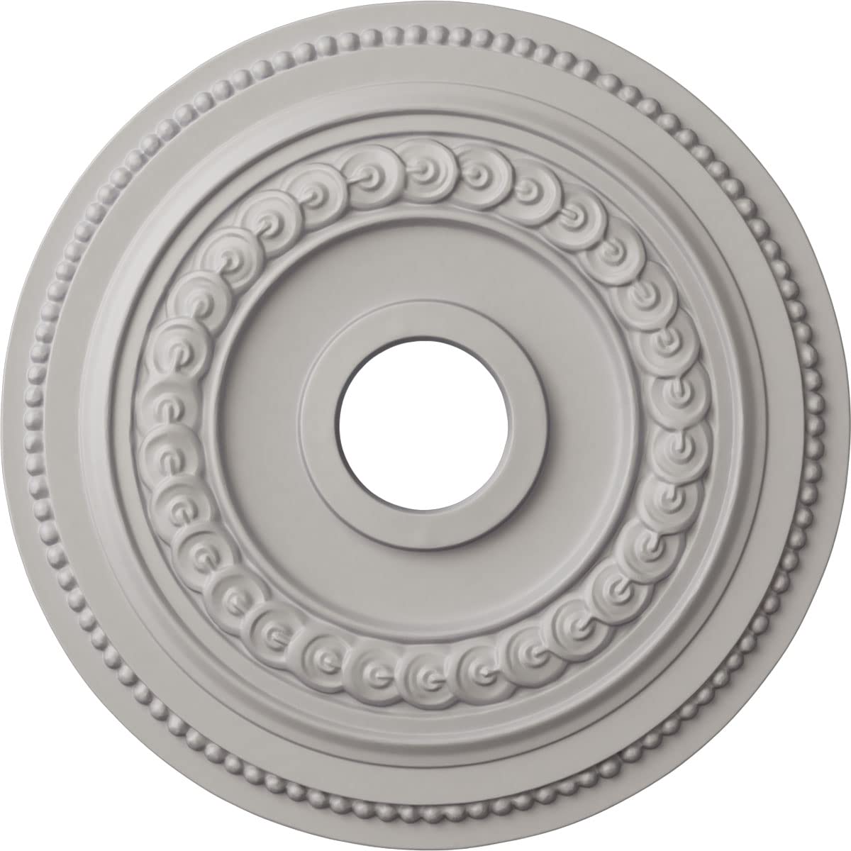 Décoration de plafond médaillon Oldham blanc pour sublimer le lustre du salon