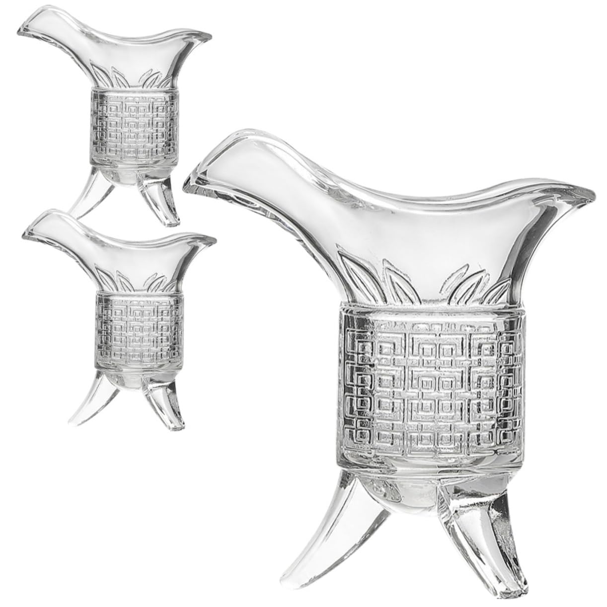 NAMOARLY Retro Glass Cup Imperial Cup Vintage Style Wine Dispenser Chinese Wine Glass Decor