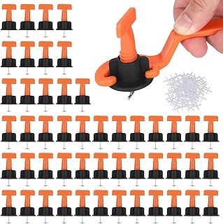 Niveleur de Carrelage 151pcs Kit de Système de Nivellement Leveller de Carrelage, 50pcs Réutilisable Niveleur de Carrelage+100pcs Entretoise+1pcs Clés, pour Outils de Bricolage pour Sol Et Mur