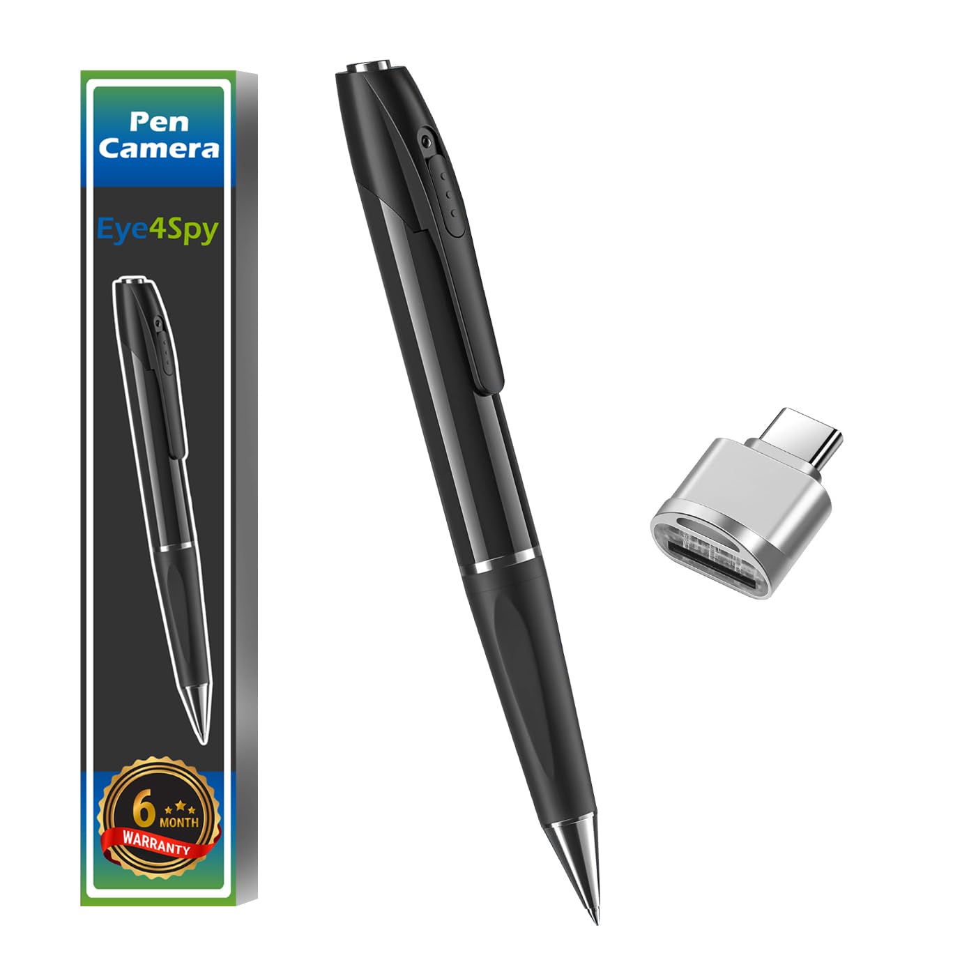 Eye4Spy Hidden 1080p Full Hd Pen Camera Spy | 100 Minutes Battery Life | Pocket Security Indoor Outdoor Body Camera with Video Audio Recording Secret Pen Recorder with Free Type-C OTG Connector-picture-38
