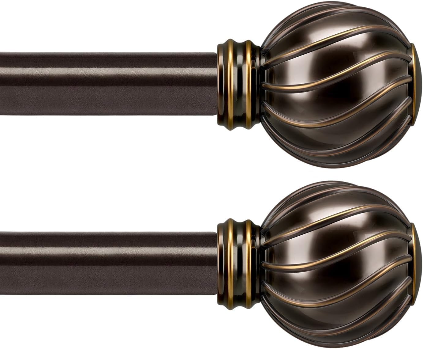Brown Curtain Rods - Adjustable Length & Heavy Duty -14 Brown Curtain Rods - Adjustable Length & Heavy Duty -14