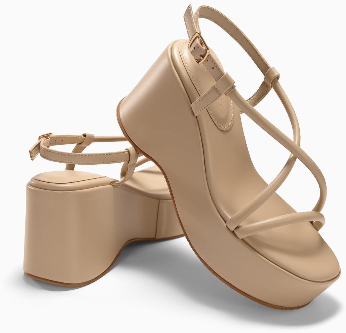 Coutgo Women's Platform Wedge Slingback Sandals - Image 5