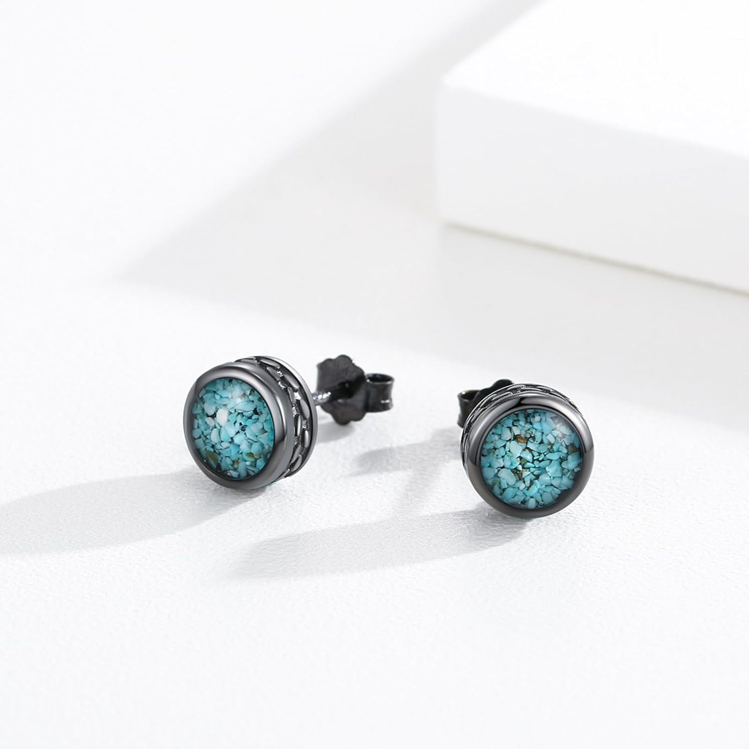 Stud Earrings 925 Sterling Silver Stud Earrings for Mens Womens Pierced Mens Earrings Jewelry Gift for Father's Day Gifts - Image 2