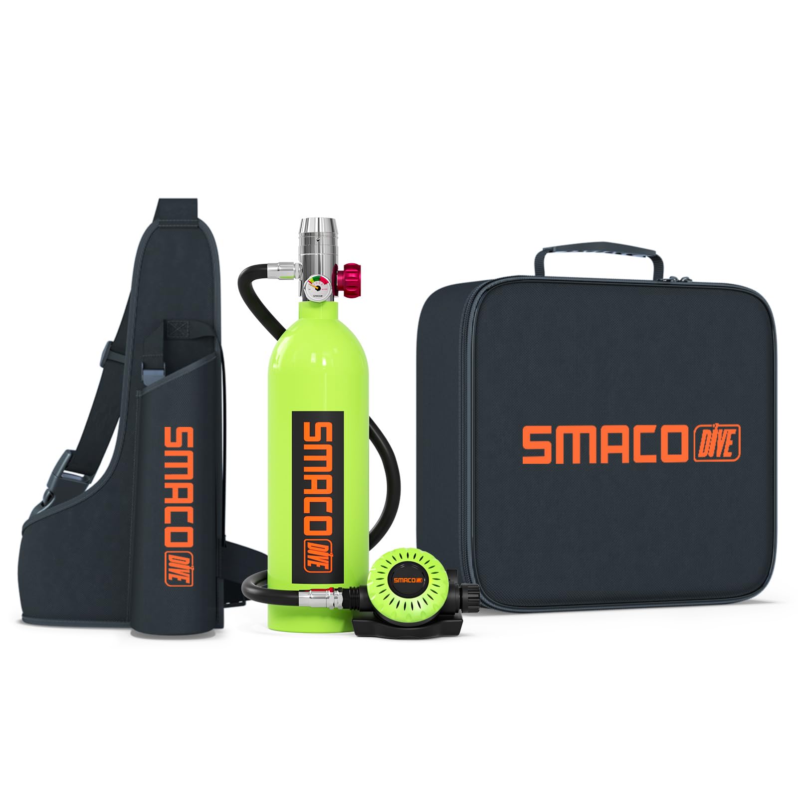 SMACOScuba Tank Diving Gear for Diver Mini Scuba Tank Oxygen Cylinder with 15-20 Minutes Capability Diving Oxygen Underwater Breathing Device 1L Diving & Snorkeling Equipment