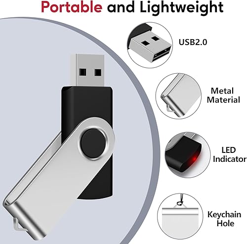 Miniatura 4 de AreTop Paquete de 100 unidades flash USB de 512 MB, USB2.0 premium, paquete de 100 unidades de memoria USB pendrive a granel (paquete de 100