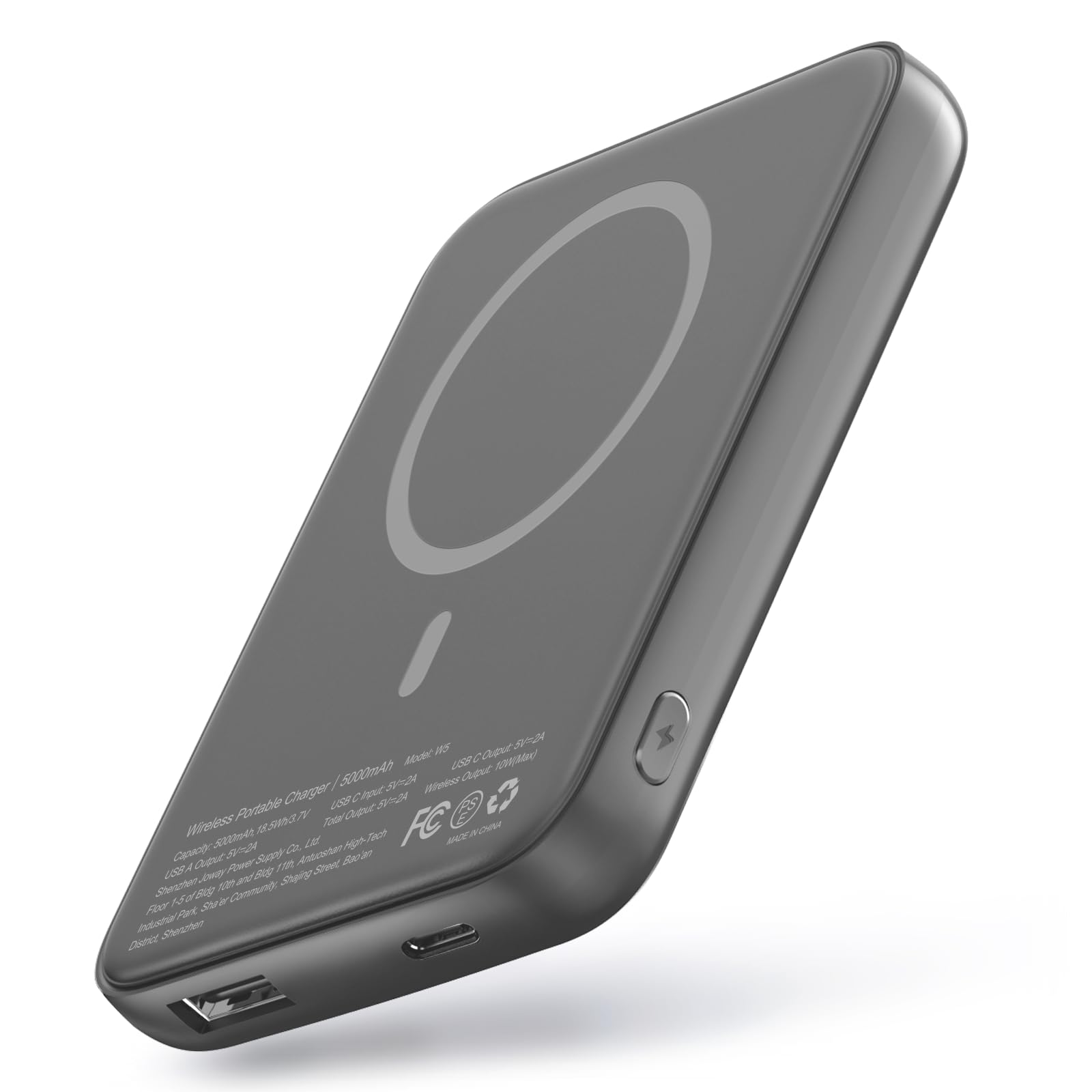 for MagSafe Portable Charger, 5000mAh Wireless Magnetic Power Bank with USB C & A Charging, Slim Phone Battery Pack for iPhone 15/15 Pro/15 Pro Max, iPhone 14/13/12 Series