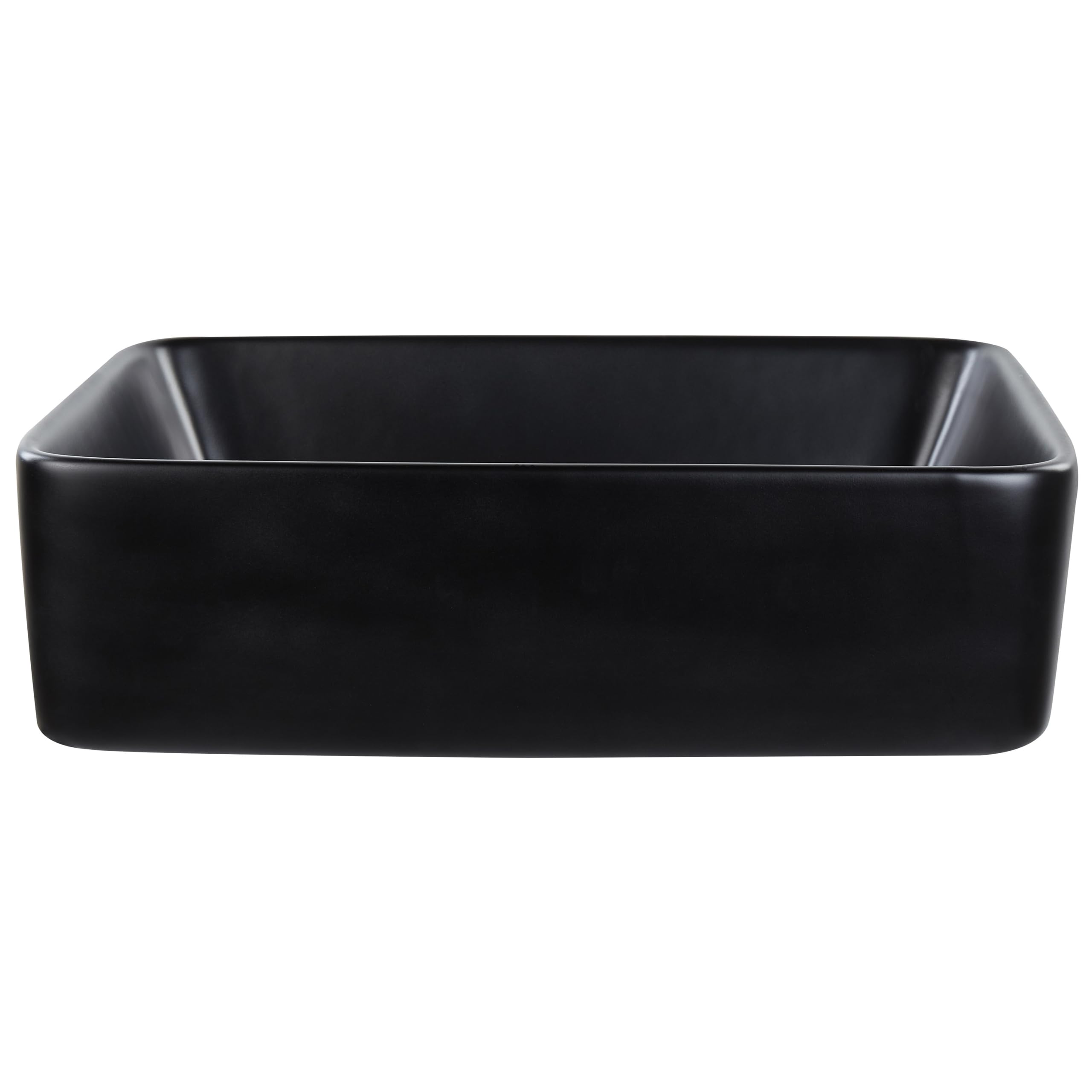 Lavabo de encimera baño cerámica rectangular negro mate 49 x 38 cm Travesia