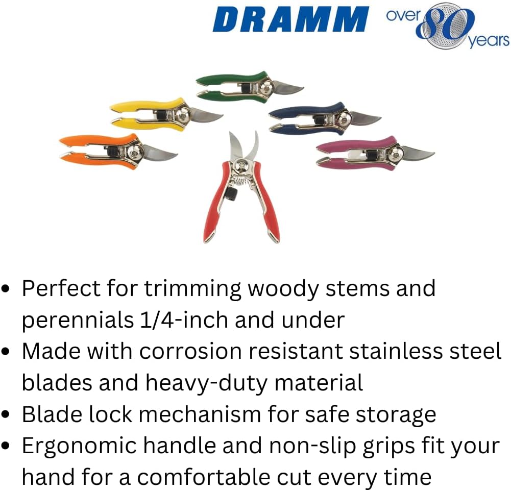 Dramm 18015 Stainless Steel Compact Pruner, 1 EA, Blue Blue 1 EA