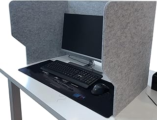 SAGIDAR Divider Privacy Panel That, Desktop Partition 60/80/100cm, Workspace Divider Stand Up, Visual Privacy And Noise Reduction, Desk Divider Sound Absorbing