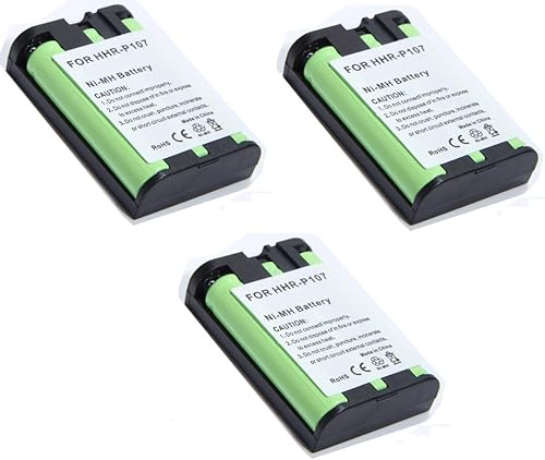 Paquete de 3 baterías Gator Crunch para teléfonos inalámbricos Panasonic (HHR-P107)