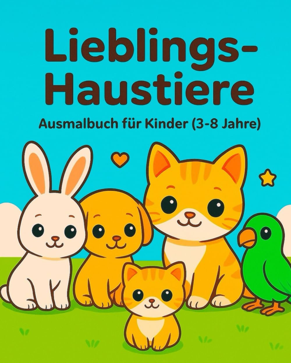 Lieblings-Haustiere: Ausmalbuch für Kinder (3-8Jahre)
