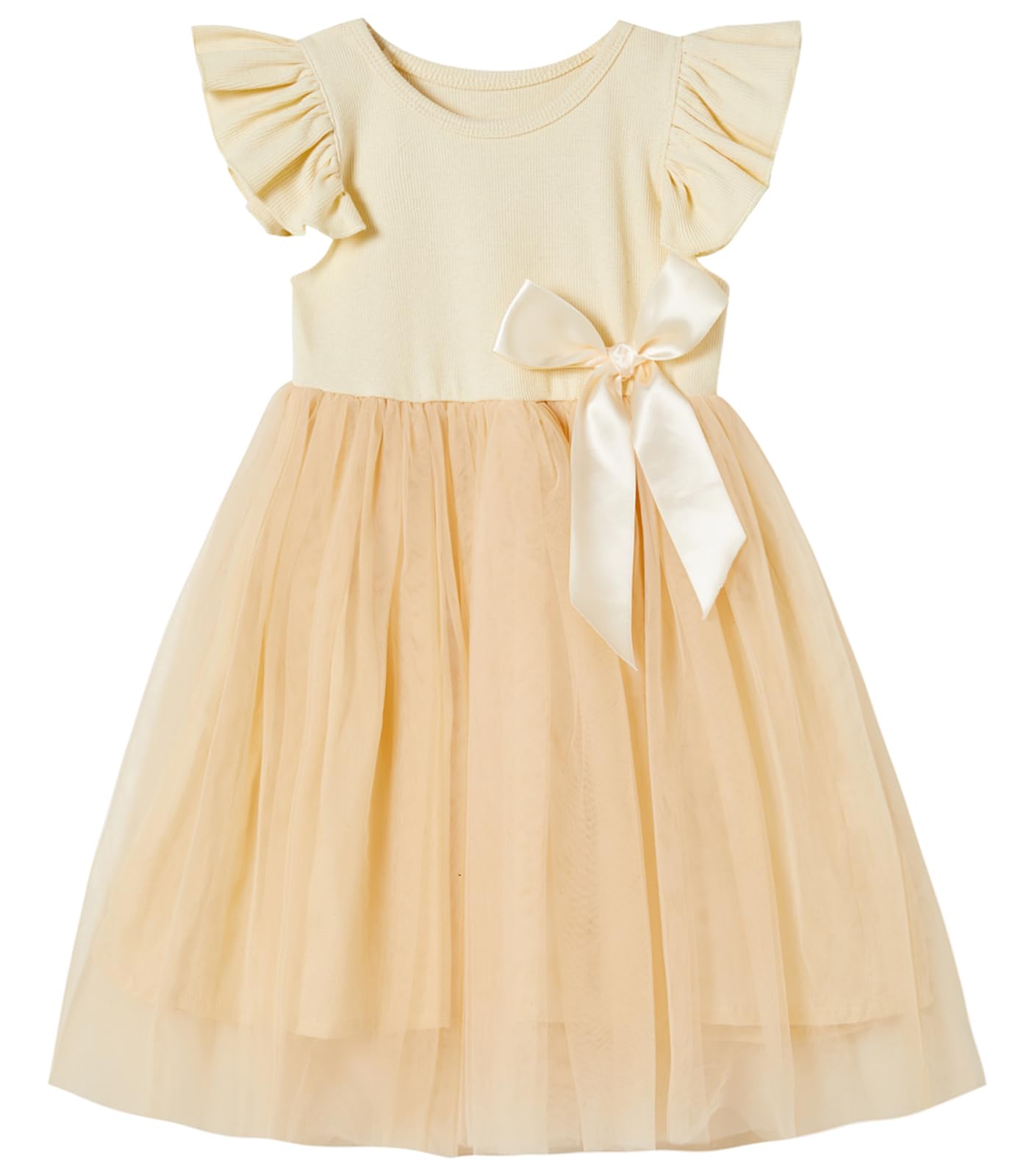 Niyage Girls Dress Tulle Tutu Toddler Ruffle Sleeveless Casual Princess Dresses