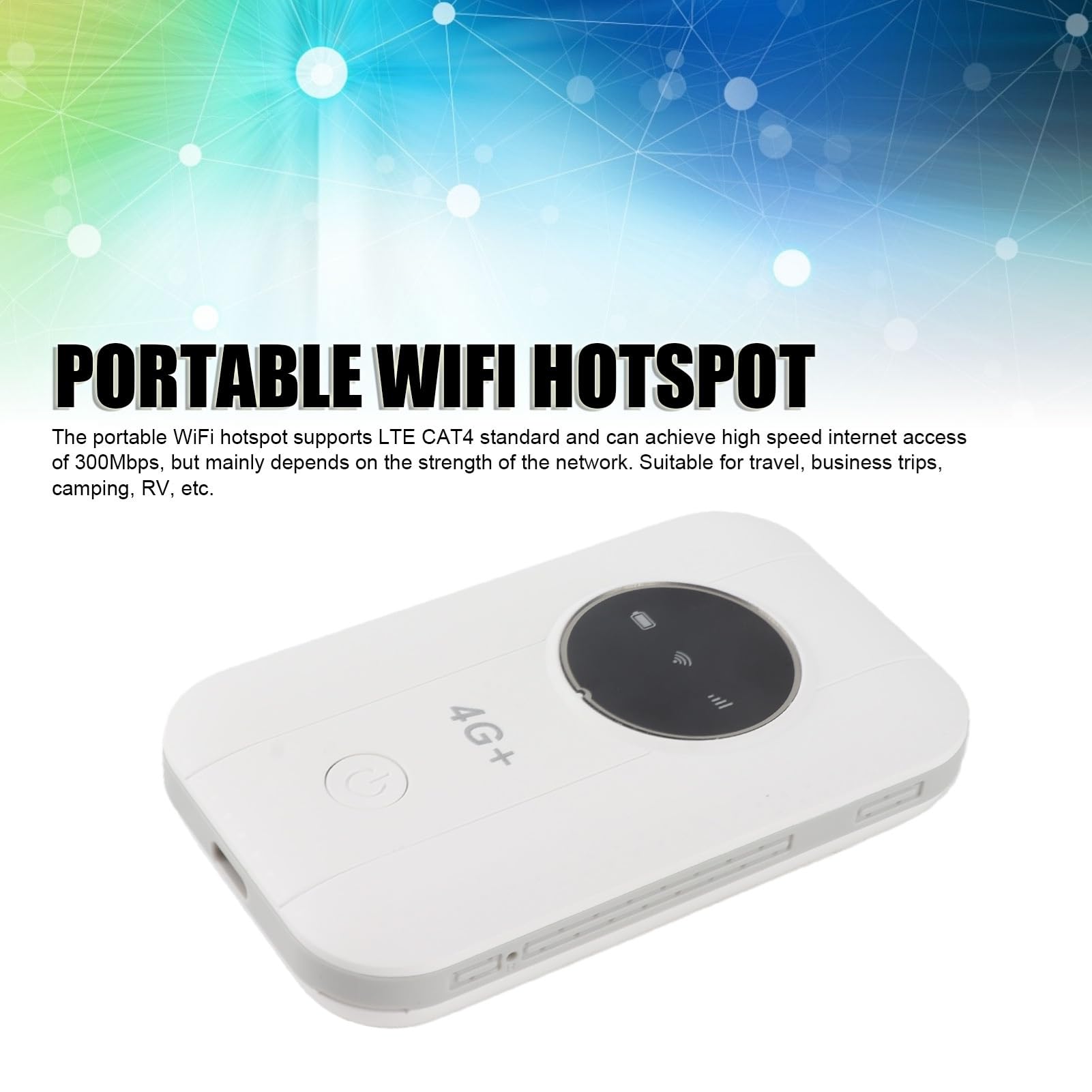 VBESTLIFE Dispositivo Hotspot WiFi Portatile, 4G LTE CAT5 300 MBPS Hotspot Mobile WiFi, Supporto per il Router di Viaggio della Scheda Pocket SIM Fino a 10 Utenti