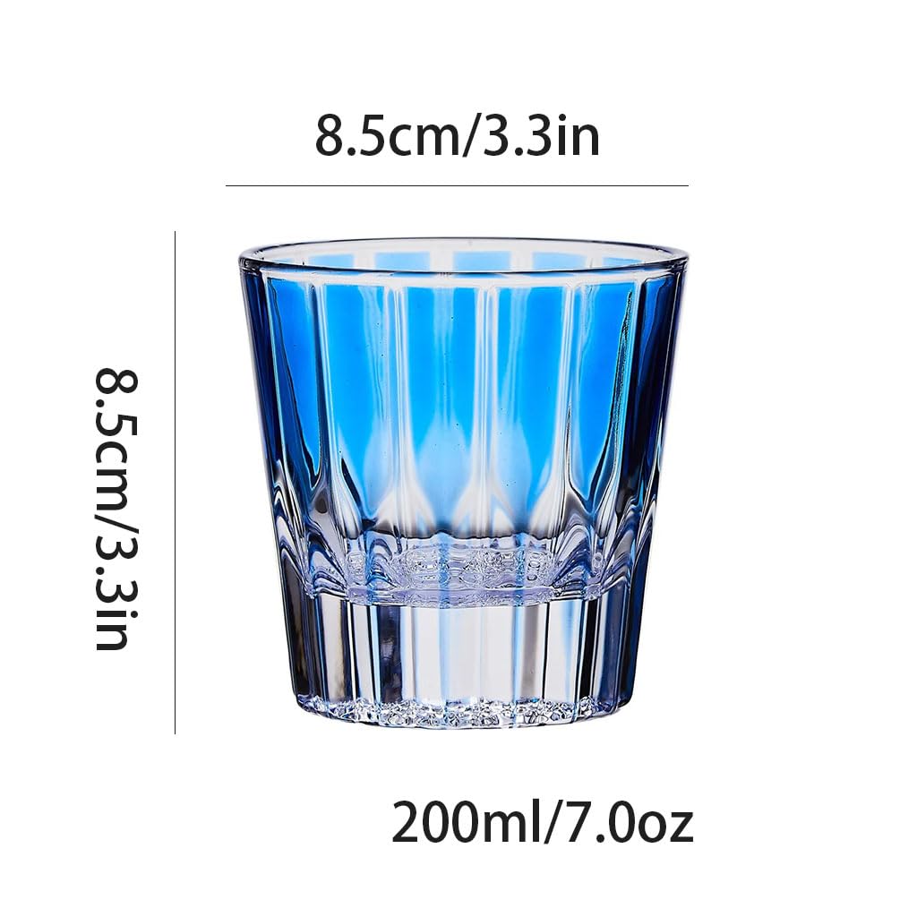 SUREK Exquisite Creative Crystal Glass Cup Colorful Drinking Cup Cocktail Glasses Home Juice Tea Mug ice Coffee Cup Reusable 200ml/7.0oz Practical