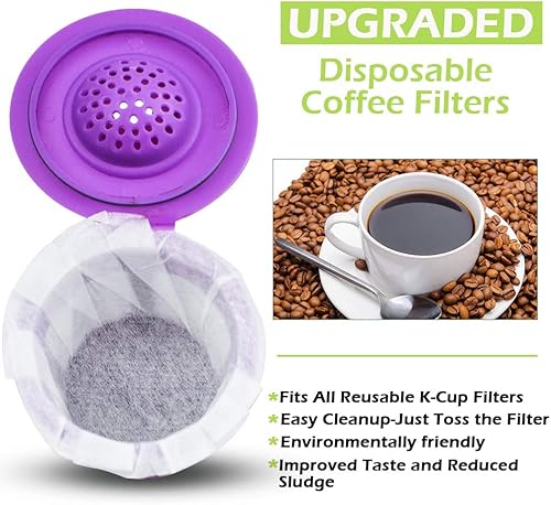 Miniatura 4 de CAPMESSO Filtros de papel de café desechables de repuesto para filtros de café Kerig compatibles con cápsulas reutilizables de una sola porción