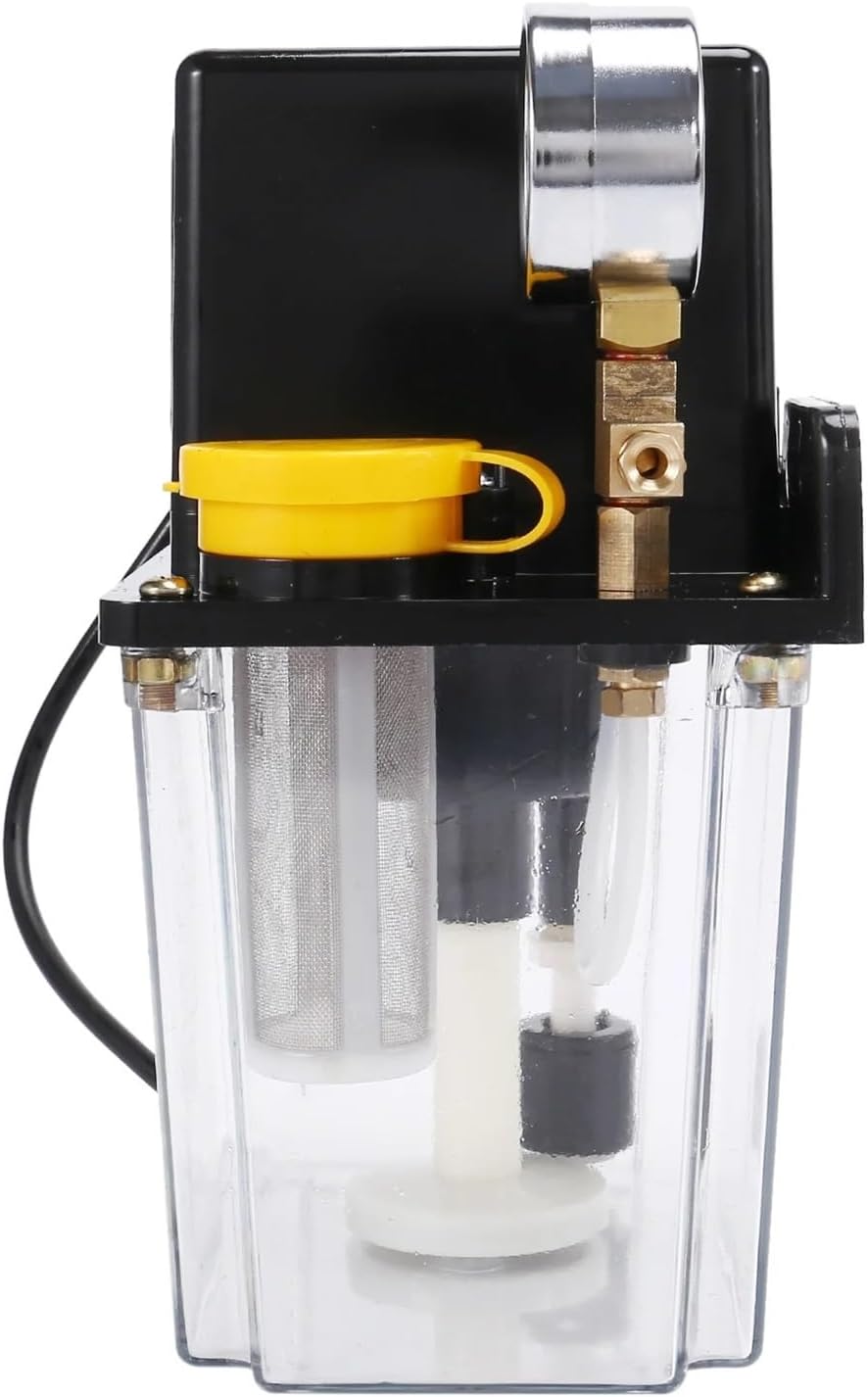 1pcs A11I Lubricant Pump Automatic Lubricating Oil Pump CNC Electromagnetic Lubrication Pump Lubricator with Pressure Gauge