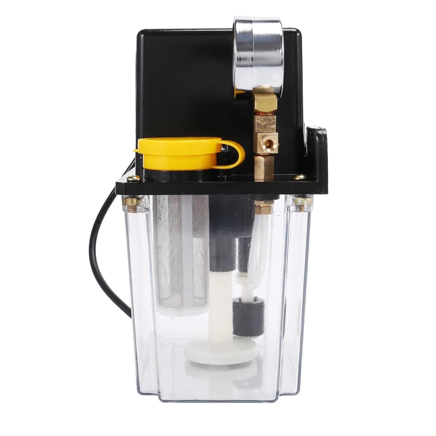 1pcs A11I Lubricant Pump Automatic Lubricating Oil Pump CNC Electromagnetic Lubrication Pump Lubricator with Pressure Gauge