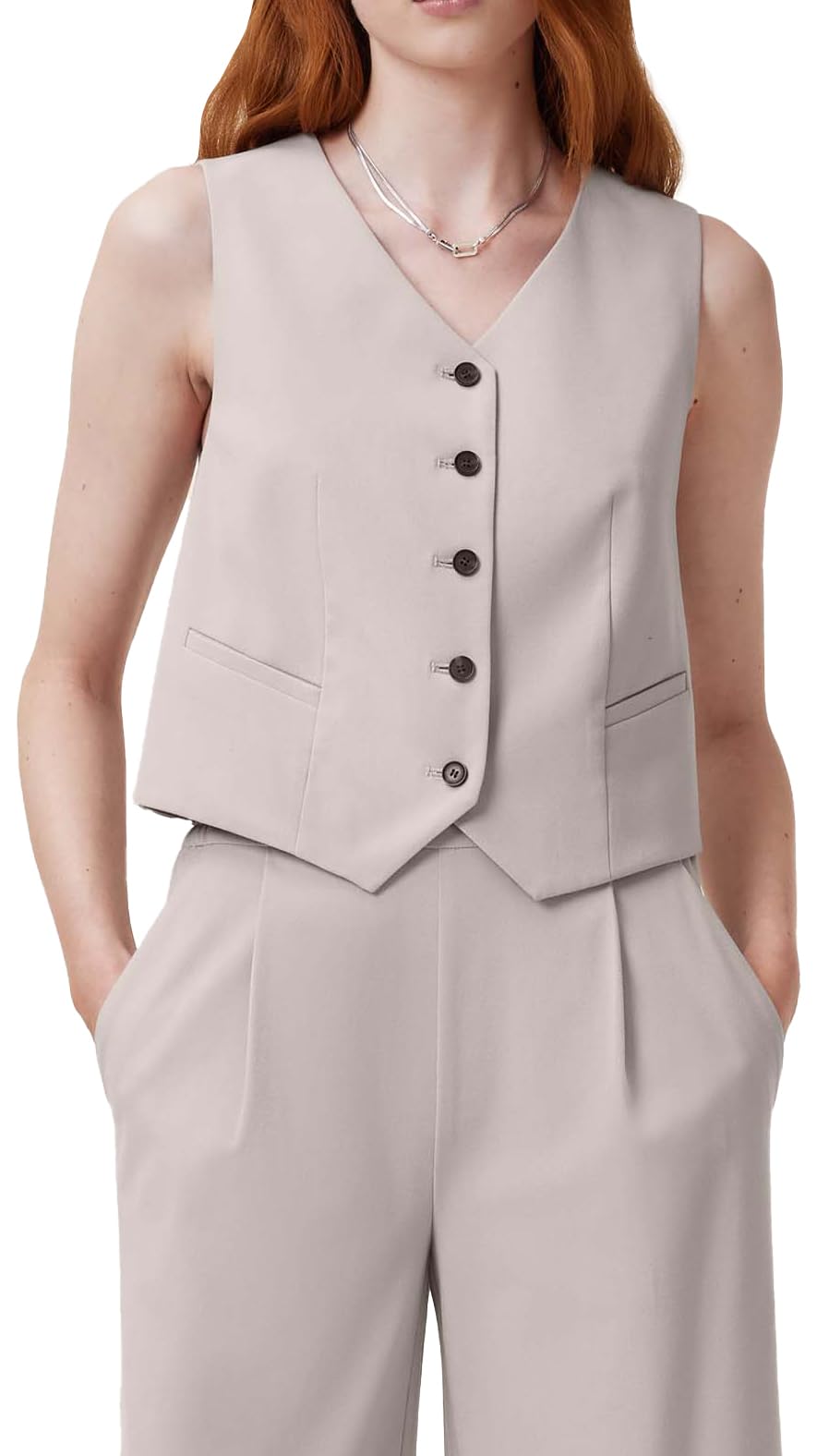 AllSaints womens Aleida Tri Waistcoat