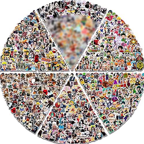 Large Anime Stickers Mixed Pack,600Pcs Mixed with Classic Anime Theme Sticker Pack,Vinyl Waterproof Stickers and Decals for Bottles, Laptops, Skateboards and Notebooks, Gifts for Teens&Adults&Kids