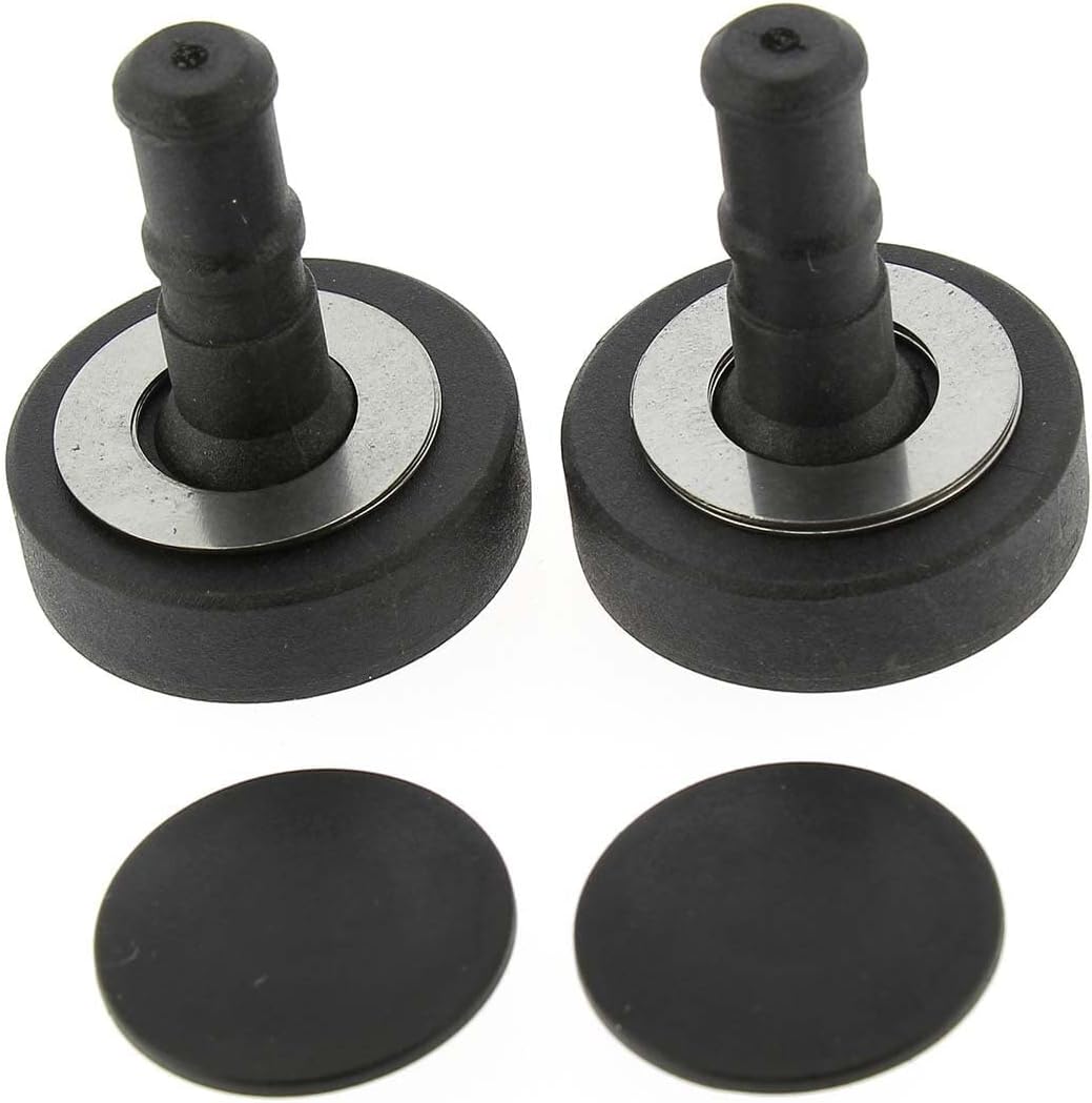 Underside view of AL-KO Friction Pad Kit components, showing the metal washers and separate black caps.