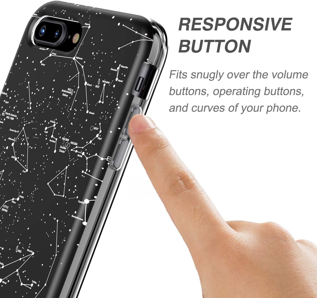 NASOUSA Full Body TPU Bumper Case with Built in Screen Protector for 5.5 inch iPhone 7 Plus(2016) and iPhone 8 Plus(2017)(Stars Constellation)