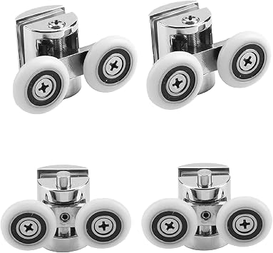 Holdfiturn 4Pcs 25mm Showers Doors Wheel Rollers Zinc Alloy Shower Door Rollers Runners Fixing Pulleys Replacement Shower Door Fixing Wheels2 Top +2Buttom