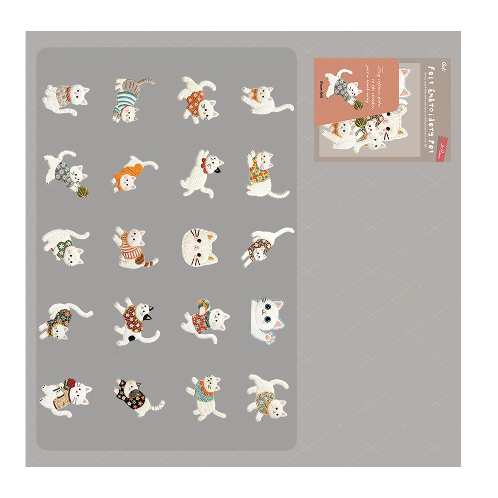 Creative Kitten Stickers Bulk 20pcs Stick Decoration, Perfect for Kids Classroom Decoration, Puppy Theme, Adorable Haunted Kitten Theme Stickers, School Puppy Safe Removable Wall Decals