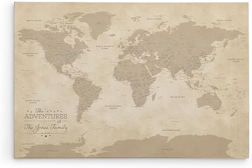 Miniatura 30 de Push Pin Travel Maps Pósteres e impresiones – Mapa de pines enmarcado negro rústico – 27.5 x 39.5 pulgadas – 8 opciones de marco hecho a mano –